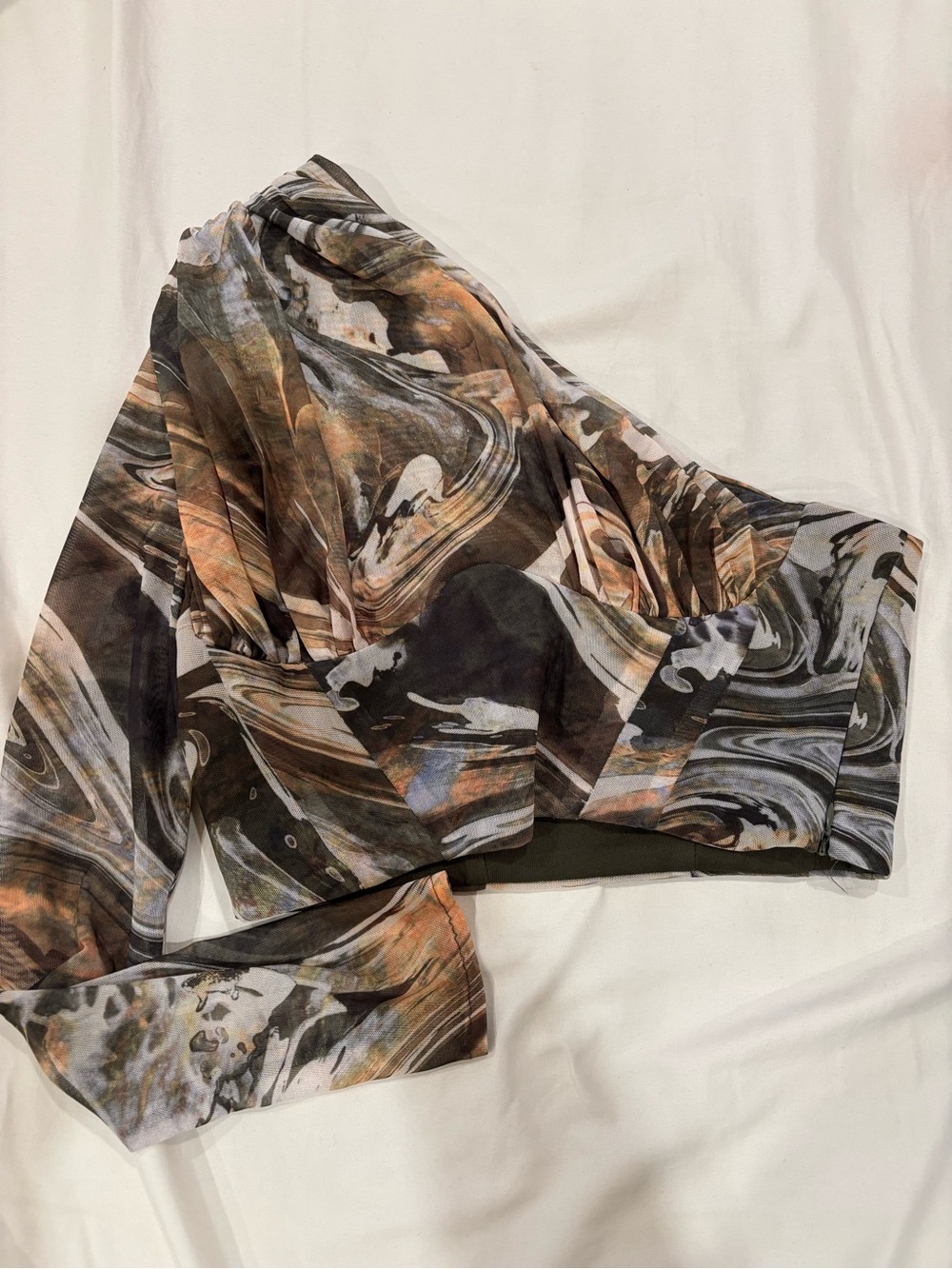 Zara One Shoulder Marble Top